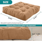 NEST & LOOM Floor Cushions - Large Square Tufted Floor Pillow, Meditation Cushion, Floor Chair Pillow for Seating & Lounging - Soft & Supportive, Brown - 21.65" x 21.65"