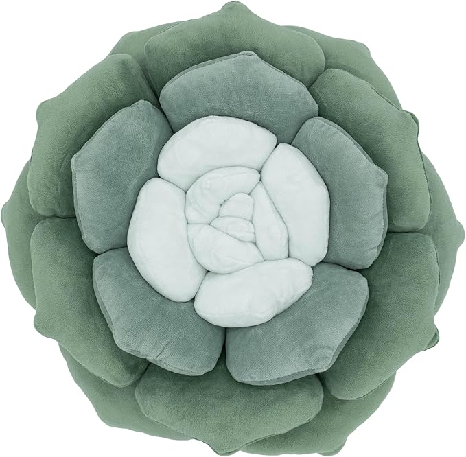 Throw Pillow in Monochromatic Colors - Flower Shaped Pillow – Soft Plush Floral Throw Pillow for Bed, Couch, Sofa & Kids Room | Cute Fluffy Bloom Cushion for Aesthetic Room Decor