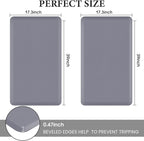 HappyTrends 2 PCS Kitchen Mat Cushioned Anti-Fatigue Floor Mat, Heavy Duty Ergonomic Comfort Foam Standing Mat, Waterproof Non-Slip Kitchen Rugs for Home, Office(17.3"x39"+17.3"x39",Grey)
