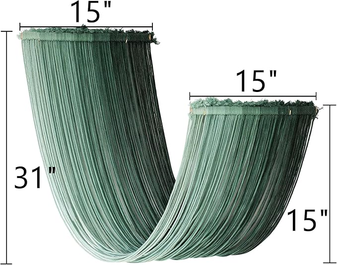 Jakalin Macrame Wall Hanging Green Yarn Wall Art Boho Decor Textile Tassel Cord Bohemian Home Decor for Home Living Room Bedroom