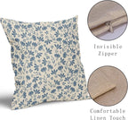 Light Blue Floral Pillow Covers 20x20 Set of 2 Vintage Rustic Old Style Cute Small Flower Blue Cream Print Decorative Outdoor Pillowcases Farmhouse Throw Cushion Case Decor for Couch Sofa Bed