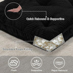 Floor Pillow Set of 2, 24x24 Tufted Floor Cushion for Adults, Square Large Meditation Cushion Pillow, Corduroy Sitting Pillow with Handle, Yoga Seating for Tatami, Dark Grey