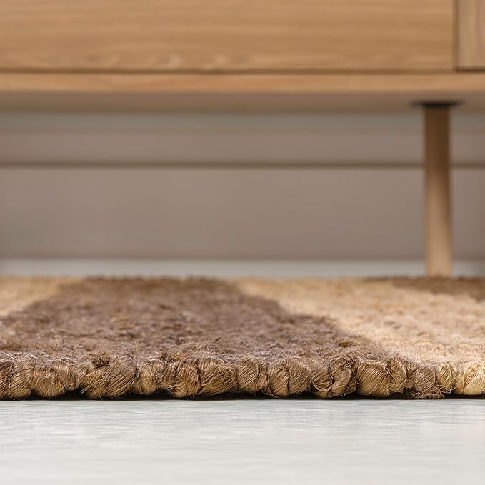 JONATHAN Y Jayden Woven Jute Stripe Natural/Brown Indoor Area Rug, 3x5, Rustic, Farmhouse, Traditional, Lodge, Easy-Cleaning for Living Room, Bedroom, Kitchen, Non-Shedding (NRF202A-3)