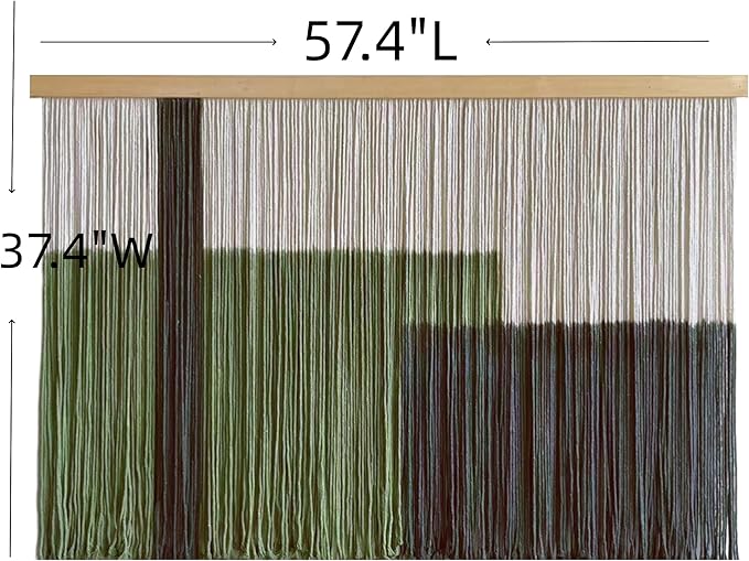Sdjazl Woven Boho Macrame Wall Hanging Home Decor Tapestry Dip-Dyed Large Modern Fiber Colorful Mountain Landspace For Living room (black)