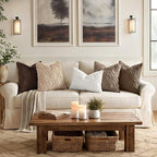 decorUhome Cozy Textured Euro Sham Throw Pillow Covers 26x26 Inch Set of 2, Soft Plush Faux Wool Light Brown Accent Couch Pillow Covers for Modern Farmhouse Sofa Bed Living Room
