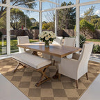 Lanffia Checkered Easy Jute Washable Rugs 8x10, Neutral Non Slip Rug for Living Room, Checkerboard Indoor Outdoor Carpet, Large Farmhouse Low Pile Non Shedding Carpet for Classroom Patio