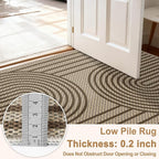 2x3 Door Mat Outdoor Rug Easy Jute Entryway Porch Rug Indoor Foyer Outdoor Patio Low Pile Ultra-Thin Area Rug Washable Non-Slip Brown Rainbow Throw Carpet for Front Door Entrance Floor Mats