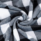 MACEVIA Flannel Fleece Throw Blanket for Couch, Buffalo Plaid Blanket Black and White, Lightweight Cozy Soft Blanket for Bed Sofa 260GSM, Suitable for All Seasons (White Black Checkered,60x50inches)