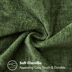 MIULEE Pack of 2 Christmas Pillow Covers 26x26 Inch Moss Green Farmhouse Decorative Throw Pillow Covers with Stitched Edge Soft Chenille Solid Dyed Couch Pillow Covers for Sofa Bed Living Room