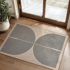 Lahome Enfys Rainbow Easy Jute Rug, 2x3 Farmhouse Kitchen Rugs Non Slip Washable Entryway Rug, Neutral Non Slip Non Shedding Low Pile Indoor Outdoor Door Mats for Porch Foyer