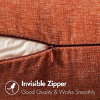 MIULEE Pack of 2 Rust Throw Pillow Covers 20x20 Inch Soft Chenille Pillow Covers for Sofa Living Room Couch Solid Dyed Cases