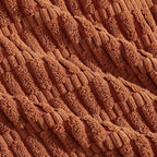 Fancy Homi 4 Packs Rust Decorative Throw Pillow Covers 16x16 Inch for Living Room Couch Bed Sofa, Terracotta Rustic Farmhouse Boho Home Decor, Soft Plush Striped Corduroy Square Cushion Case 40x40 cm