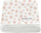 meowcards Muslin Swaddle Blankets for Baby, Unisex Baby Boys Girls Essentials, Large 47 x 47 inches, Boho Receiving Blankets Newborn Registry Must Haves (Flower-A, Simple)