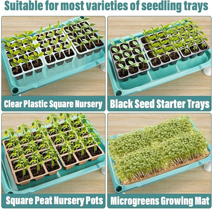 5-Tier Seed Starter Tray, Plant Stand Designed for Cell Trays and Small Pots for Gardening Indoor Outdoor Growing (Blue)