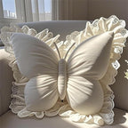 Butterfly Sofa Pillow Animal Floor Reading Pillow Car Cushion (Off White, 50cm)