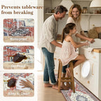 Boho Kitchen Mats for Floor 2 Piece Set Anti Fatigue Cushioned PVC Kitchen Rugs Non Slip Waterproof Farmhouse Mats 2/5 Inch Comfort Standing Mat for Sink, Laundry, 17.3"x47"+17.3"x28", Taupe Red