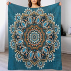 Ornamental Mandala Throw Blanket Indian Hippie Bohemian Art Floral Texture Pattern Blanket for Sofa Bed Couch Chair Or Dorm 40"x50"
