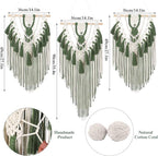 Fiwochic Large Boho Macrame Wall Hanging Wall Decor Bohemian Woven Handmade Tapestry with Tassel Artwork for Decorating Bedroom Living Room Apartment Nursery, 43 x 35 Inches(Green)