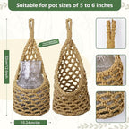 Macrame Wall Plant Hanger, Hanging Planter Basket Holder, Wall Planters for Indoor Plants, for Up to 6 Inch Pot (Brown, 6-Inch)