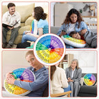 party greeting Wheel of Emotions Feelings Pillow Round Velvet Feelings Wheel Emotion Throw Pillow Circle Seating Floor Cushion for Office Home Room Sofa Decor Counselor Physical Therapist Gift Rainbow
