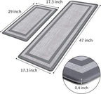 Mattitude Kitchen Mats Set of 2,Cushioned Anti-Fatigue Non-Skid Rug Sets Ergonomic Comfort Standing Mat for Kitchen, Floor, Office, Sink, Laundry, Gray and Gray