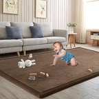Baby Play Mat for Floor Nursery Rug Muscle Mat Area Rug Playroom Rug 79"x158" Playpen Mat Memory Foam 1.3" Thick Crawling Mat for Babies,Toddlers, Infants, Kids,Chestnut