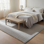 Light Gray 6x9 Handwoven Jute Cotton Area Rug – Reversible Natural Fiber Rug for Living Room, Bedroom and Dining Rooms