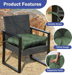 Outdoor Chair Cushions Set of 4, Patio Chair Cushions with Ties, 19x19+5” Tufted Outdoor Seat Cushions, Waterproof Patio Furniture Cushions, Outdoor Dining Chair Pads, Forest Green