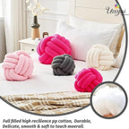 Uvvyui Knot Pillow Ball, Soft Home Decorative Pillows, Round Throw Pillow, Handmade Knotted Plush Pillow, Round Boucle Pillow Cushion (11 Inches Dark Gray)