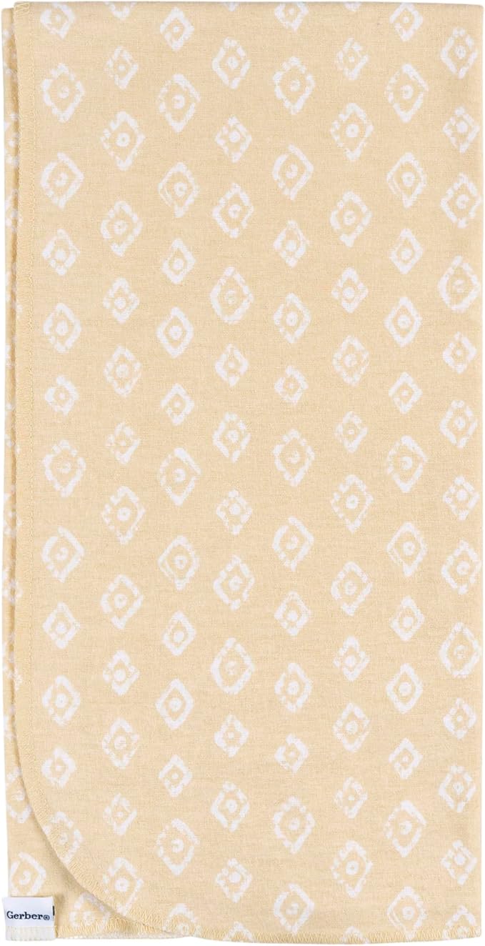 Gerber Unisex Baby 100% Cotton Flannel Receiving Blankets 30x30 Inches (Pack of 16), Animals + Geos Neutral, One Size