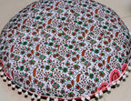 CRAFT KALA Round Mandala Meditation Cushion Cover, Floor Pillow or Cushions Cover, Yoga Seat Cover Seating Poufs Cover for Living Room 32", Musturd Mirchi