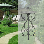 Metal Plant Stands 2 Pack, Heavy Duty Plant Pedestal 17" Tall, Single Flower Pot Holder for Indoor, Outdoor, Patio, Porch, Garden, Balcony, Black