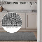 Kitchen Rugs, Kitchen Mats for Floor, Machine Washable Rugs 20"x30"+20"x48" Boho Style, Anti-Skid TPR Backing for Kitchen, Laundry, Durable, Easy Clean Spring & Everyday Use - Grey