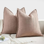 MIULEE Pack of 2 Blush Pink Valentines Decorative Pillow Covers 16x16 Inch Soft Chenille Luxurious Couch Throw Pillows Farmhouse Cushion Covers for Sofa Bedroom Living Room Spring Home Decor