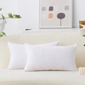 Home Brilliant Oblong Throw Pillow Covers 12x20 Striped Corduroy Rectangle Pillow Covers for Spring Decor Couch Lumbar Cushion Covers, 12 x 20 inch, Pure White