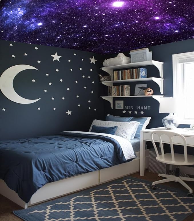 TUGCAY Galaxy Tapestry Space Night Starry Sky Stars Tapestry Universe Mysterious Nebula Ceiling Wall Hanging Decor for Bedroom Living Room (35'' x 47'')