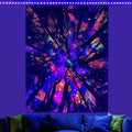 Blacklight Galaxy Forest Silhouette Tapestry for Bedroom Night Sky Ceiling Tapestry for Bedroom Decor Dark Forest Stars Tapestries Glow in the Dark Starry Night Tapestries UV Reactive Dorm Decor 29x37