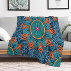 Abstract Mandala Throw Blanket Indian Hippie Bohemian Art Floral Texture Pattern Blanket for Sofa Bed Couch Chair Or Dorm 40"x50"