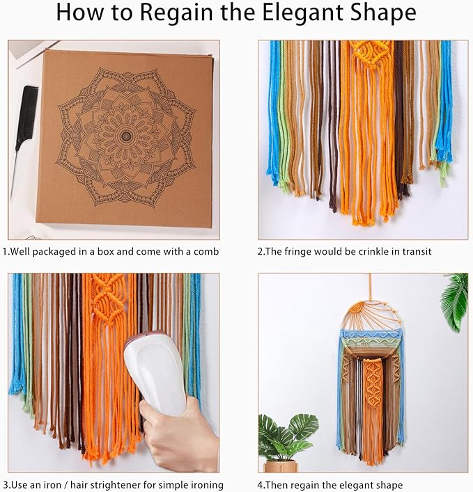 Sun Wall Decor Dream Catcher - Macrame Hanging Sunrise Wall Art, Large Boho Dreamcatchers Woven Tapestry, Rustic Colorful Room Decor for Bedroom Living Room Nursery (Sunrise)