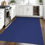 EARTHALL Woven Area Rugs 5x7 Ft Washable Living Room Rugs Non Slip Rubber Backed Dining Room Rug Braided Bedroom Rugs Indoor Floor Carpet for Living Room, Bedroom, Dining Room, Royal Blue/Navy