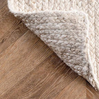 nuLOOM 4 Square Rigo Jute Hand Woven Area Rug, Off White, Solid Farmhouse Design, Natural Fiber, For Bedroom, Living Room, Dining Room, Hallway, Office, Kitchen, Entryway
