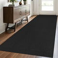 EARTHALL Woven Runner Rug 3x8 Ft Washable Runners for Hallways Wide Non Slip Rubber Backed Kitchen Runner Braided Indoor Floor Carpet for Entryway, Hallway, Kitchen, Bedroom, Black/Grey