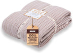 Gold Case Throw Blanket for Bed - 100% Recycled Turkish Cotton Blanket - Vintage Lightweight Soft Throw Blankets for Bed & Living Room - Twin Size Cozy Blankets - 71x90 - Beige