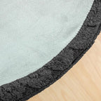 Round Plush Ottoman Pouf Stuffed– Fluffy Ottoman Foot Rest with Modern Foam Filler 20" x 14" Cozy Floor Pouf for Living Room & Bedroom (Gray)