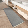 Upgraded Waffle Runner Rug Super Absorbent Non Slip Bath Mats for Bathroom Washable Bathroom Runner Rug with Tassels, Ideal for Hallway Bedroom Laundry Room, Dark Grey & Cream, 2' x 5'(24" x 60")