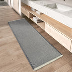 Upgraded Waffle Runner Rug Super Absorbent Non Slip Bath Mats for Bathroom Washable Bathroom Runner Rug with Tassels, Ideal for Hallway Bedroom Laundry Room, Dark Grey & Cream, 2' x 5'(24" x 60")