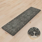 KIMODE Anti Fatigue Kitchen Mat, Cushioned Farmhouse Kitchen Runner, Non Slip Waterproof Kitchen Mat for Floor, Comfort Foam Standing Desk Mat for Laundry, Office, Sink Green/Grey 17.3"x59"