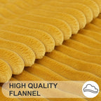 Simmore Decorative Spring Throw Pillow Covers 12x20 Set of 2, Soft Natural Plush Flannel Double-Sided Fluffy Lumbar Pillow Covers for Couch Sofa Living Room, Mustard Yellow