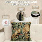 Charlotte Home Furnishings Throw Pillow Covers Decorative Boho Pillow Covers for Couch Living Room Black Lion Square Cushion Cases 18x18 in European Cotton Jacquard Woven for Cozy Bedroom Decor