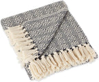 DII Diamond Stitch Woven Throw, Organic Modern, 50 x 60, Navy